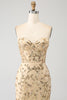 Load image into Gallery viewer, Mermaid Champagne Sparkly Corset Prom Dress