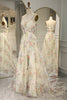 Load image into Gallery viewer, A Line Flower Long Prom Dress With Slit