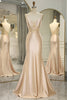 Load image into Gallery viewer, Mermaid Champagne Backless Long Prom Dress