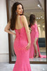 Load image into Gallery viewer, Sparkly Pink Mermaid Long Prom Dress With Slit