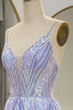 Load image into Gallery viewer, A Line Lilac Backless Long Prom Dress With Appliques