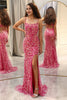 Load image into Gallery viewer, Fuchsia Mermaid Long Appliqued Prom Dress With Slit