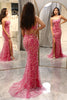 Load image into Gallery viewer, Fuchsia Mermaid Long Appliqued Prom Dress With Slit