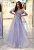 Load image into Gallery viewer, Lilac A Line Long Corset Prom Dress With Appliques