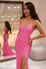 Load image into Gallery viewer, Sparkly Pink Mermaid Long Prom Dress With Slit