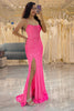 Load image into Gallery viewer, Glitter Pink Mermaid Long Prom Dress With Slit