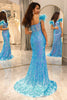 Load image into Gallery viewer, Shiny Light Blue Mermaid Long Prom Dress With Feather