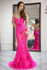 Load image into Gallery viewer, Fuchsia Mermaid Long Prom Dress With Appliques