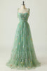 Load image into Gallery viewer, Green Embroidery Long Prom Dress