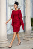 Load image into Gallery viewer, Dark Red Two Piece Mother of the Bride Dress with Lace