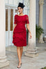 Load image into Gallery viewer, Dark Red Two Piece Mother of the Bride Dress with Lace