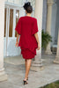 Load image into Gallery viewer, Dark Red Two Piece Mother of the Bride Dress with Lace