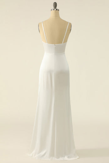 Ivory Satin Simple Bridal Dress