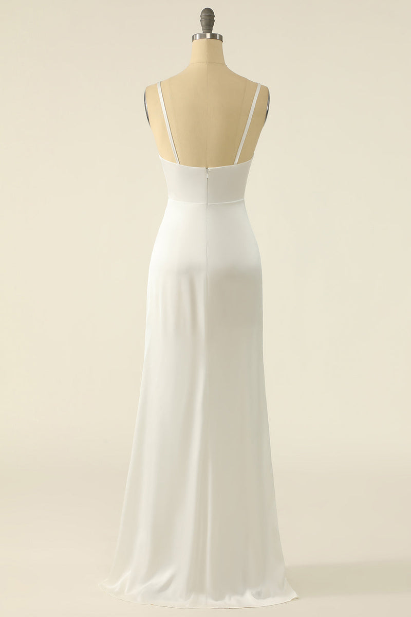 Load image into Gallery viewer, Ivory Satin Simple Bridal Dress