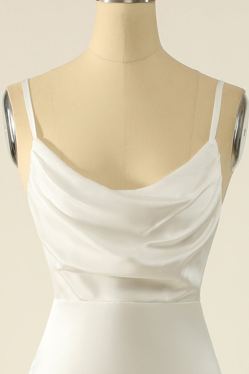 Load image into Gallery viewer, Ivory Satin Simple Bridal Dress