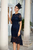 Load image into Gallery viewer, Navy Lace Mermaid Mother of the Bride Dress