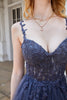 Load image into Gallery viewer, A Line Spaghetti Straps Grey Short Prom Dress with Appliques