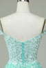 Load image into Gallery viewer, Cute A Line Spaghetti Straps Mint Short Prom Dress with Appliques