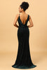 Load image into Gallery viewer, Dark Green Mermaid Velvet Backless Long Bridesmaid Dress