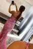 Load image into Gallery viewer, Sparkly Fuchsia One Shoulder Sequins Long Prom Dress with Slit