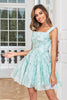 Load image into Gallery viewer, Stylish A Line Sage Printed Short Prom Dress