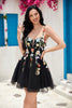 Load image into Gallery viewer, Stylish A Line Spaghetti Straps Champagne Short Prom Dress with Appliques