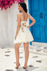 Load image into Gallery viewer, Stylish A Line Spaghetti Straps Champagne Short Prom Dress with Appliques