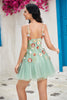 Load image into Gallery viewer, Stylish A Line Spaghetti Straps Champagne Short Prom Dress with Appliques