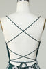 Load image into Gallery viewer, Dark Green Spaghetti Straps Bodycon Short Prom Dress With Appliques