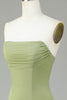 Load image into Gallery viewer, Mermaid Strapless Lemon Green Bridesmaid Dress