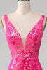 Load image into Gallery viewer, Fuchsia Mermaid Prom Dress with Sequins