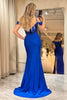 Load image into Gallery viewer, Sparkly Royal Blue Mermaid Long Prom Dress With Sequined Appliques