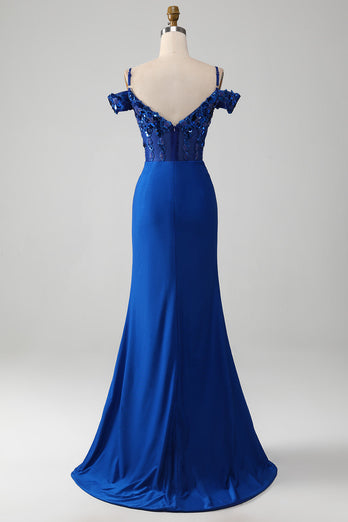 Royal Blue Long Prom Dress-2