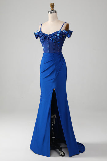 Royal Blue Long Prom Dress-3