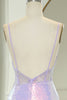 Load image into Gallery viewer, Glitter Light Purple Mermaid Backless Long Corset Prom Dress With Slit