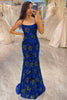 Load image into Gallery viewer, Glitter Royal Blue Long Prom Dress With Slit