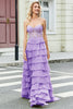 Load image into Gallery viewer, Gorgeous A Line Sweetheart Corset Lilac Prom Dress with Appliques Ruffles