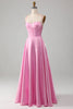 Load image into Gallery viewer, A-Line Spaghetti Straps Pink Corset Prom Dress