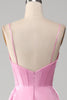 Load image into Gallery viewer, A-Line Spaghetti Straps Pink Corset Prom Dress