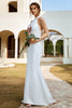 Load image into Gallery viewer, White Mermaid Halter Open Back Wedding Dress