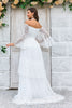 Load image into Gallery viewer, Ivory Sweep Train Flare Sleeves Wedding Dress