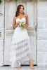 Load image into Gallery viewer, Ivory Lace Asymmetrical Detachable Train Boho Wedding Dress