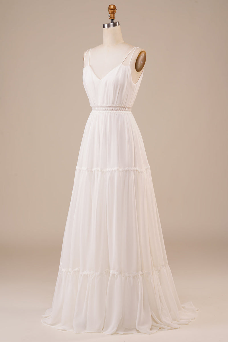 Load image into Gallery viewer, A-Line Simple Long Wedding Dress