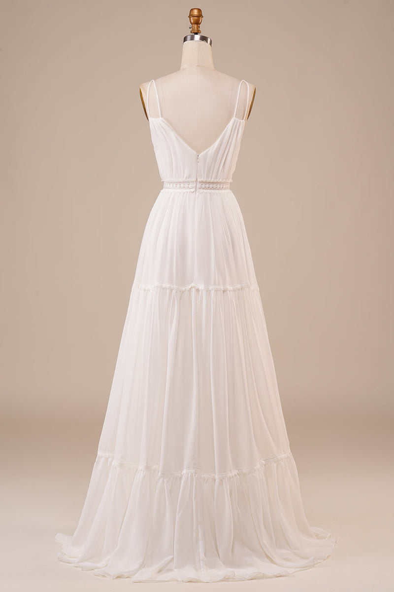 Load image into Gallery viewer, A-Line Simple Long Wedding Dress