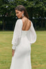 Load image into Gallery viewer, Simple Ivory Mermaid Backless Boho Wedding Dress