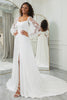 Load image into Gallery viewer, Ivory Detachable Long Sleeves Butterflies Boho Wedding Dress