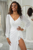 Load image into Gallery viewer, Simple Ivory Ruffled Long Sleeves Boho Wedding Dress