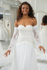 Load image into Gallery viewer, Ivory Sweetheart Detachable Flare Sleeves Boho Wedding Dress