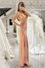 Load image into Gallery viewer, Sparkly Blush Mermaid V Neck Long Prom Dress With Slit