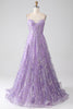 Load image into Gallery viewer, A-Line Spaghetti Straps Lilac Corset Prom Dress with Sequins